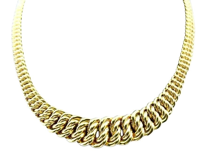 10kt Yellow Gold Princess-length choker