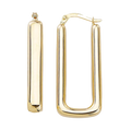 10kt Yelow Rectangular hoop earrings