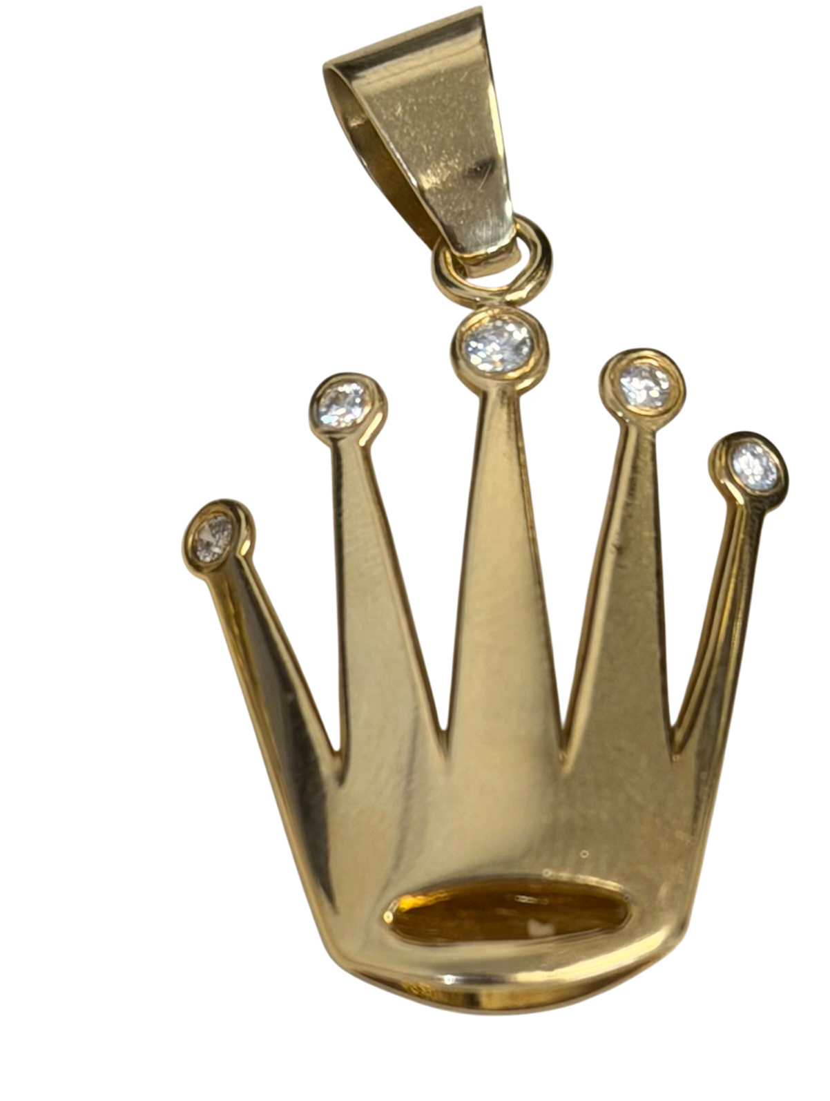 18kt yellow Crown pendant with natural diamonds