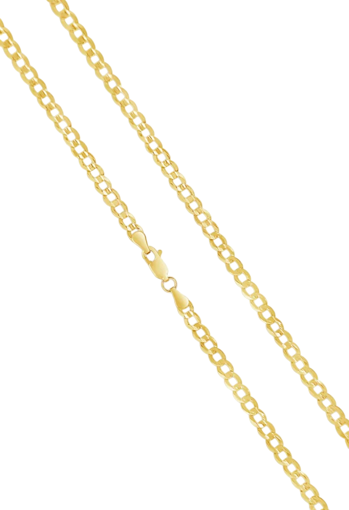 14kt yellow gold Solid diamond-cut chain 4mm 26in