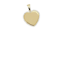 14kt Smooth heart pendant with cubic zirconia