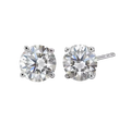 14kt solid white gold earrings with 1ct lab-grown diamonds